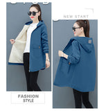 lovwvol Women Winter Coat New Korean Large Size Loose Hooded Jacket Autumn Casual Plus Velvet Female Windbreaker Plus Size 6XL Y562
