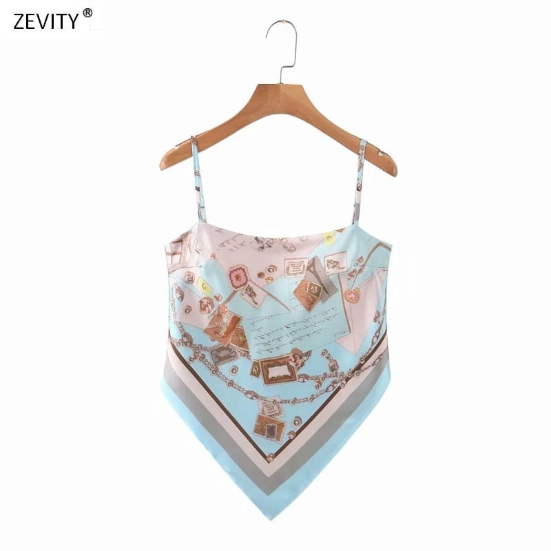 lovwvol New Women vintage paisley print spaghetti strap sexy chic camis tank ladies summer backless bowknot sling tops LS3866