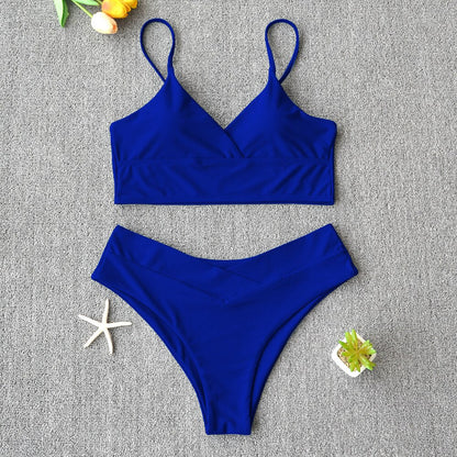 Sexy Solid Swimsuit Women Bikini Push Up Swimwear Vest Bikini Set Brazilian Bathing Suit Two Piece Swim Suit Female