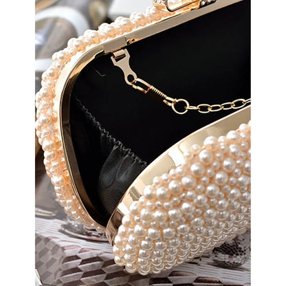 European American hot sell sweet ladies girls women pearl clutch bag elegant party evening bag