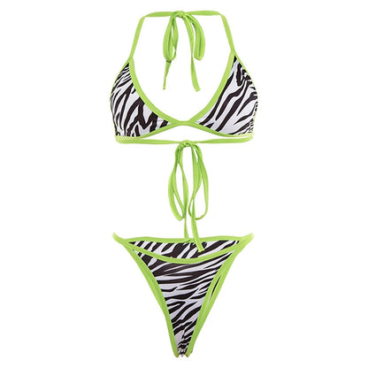 Bandage Bikini Set Brazilian Bikinis Zebra Stripes Mujer Biquini Maillot De Bain Femme two-piece Swimsuit Sexy Mini Bikini