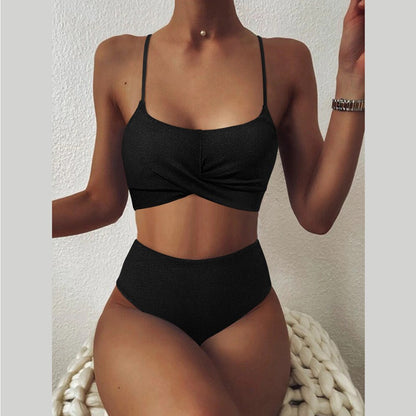 Sexy Bikini Swimwear Women Special Fabric Swimsuit Biquini Two Pieces Beachwear Push Up Swimsuit Women High Waist Bikini