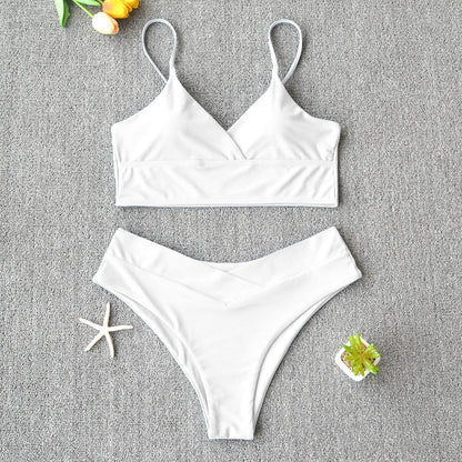 Sexy Solid Swimsuit Women Bikini Push Up Swimwear Vest Bikini Set Brazilian Bathing Suit Two Piece Swim Suit Female