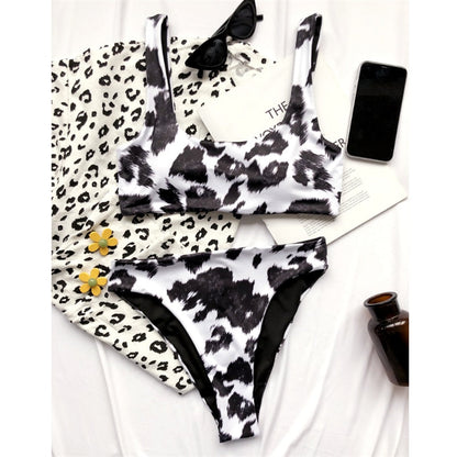 Sexy Bikini Mujer New Cow Print Swimsuit Women Two Pieces Push Up Biquini Brazilian Swimming Suit For Women Beach Swimwear