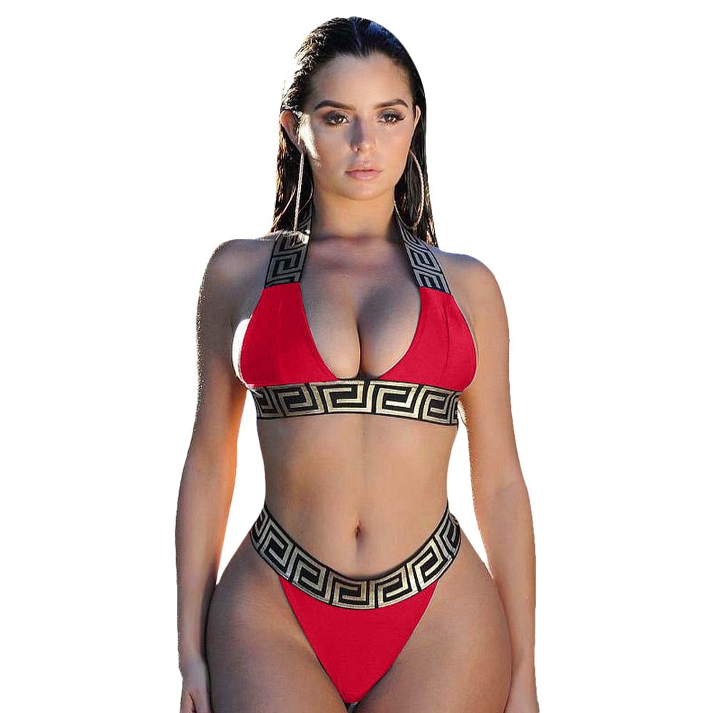 Bandage Swimsuit Sexy Bikini Set Women Crop Top Bikinis Mujer Swimwear Female Separate Fused Women's Swimming Suit Biquini