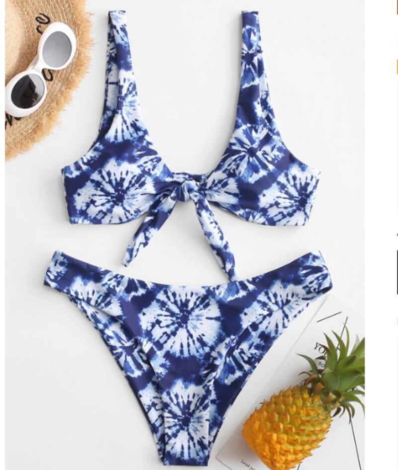 Sunflower Printed Bikini Set Sexy  Swimwear Women Mujer Push Up Padded Biquini Bathers Bandage Bathing Suit Swimsuit Bikini