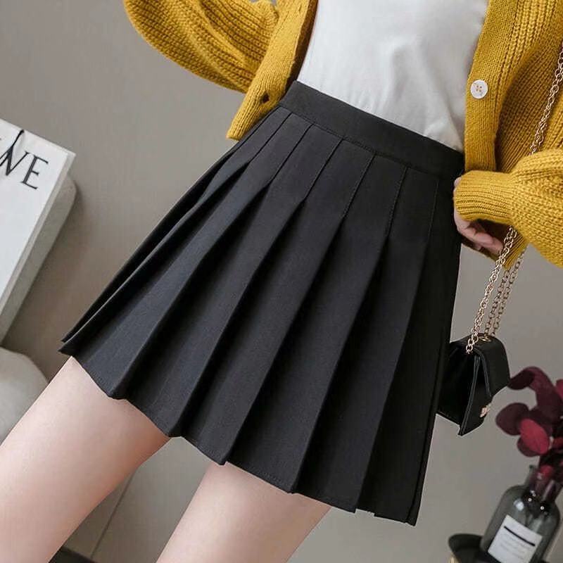 Women Skirt High Waist Preppy Style Student Pleated Skirts Female Cute Sweet Girls Dance Mini Skirt