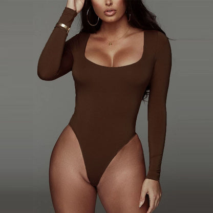 Winter Women Bodysuit Long Sleeve White Bodycon Bodysuit Women Black Body Female For Woman Cutout Fleece Romper