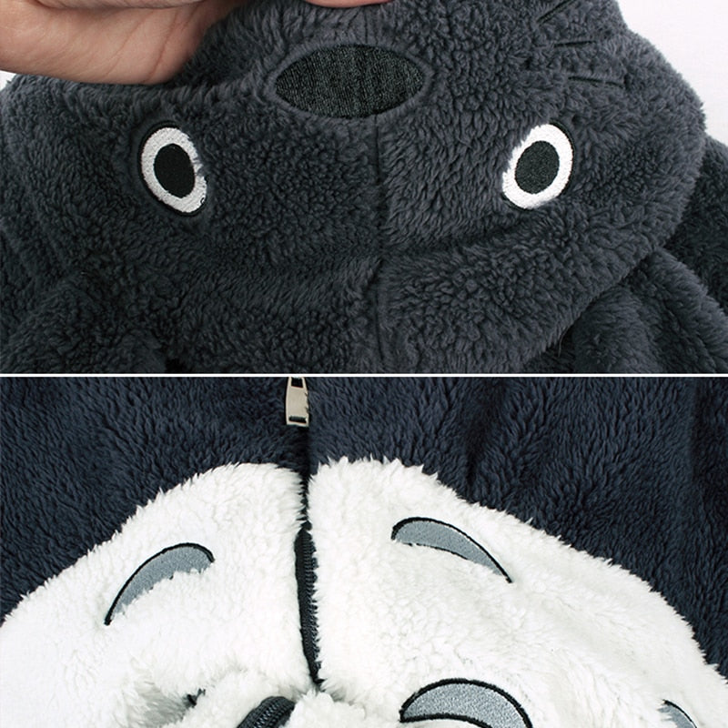 Hooded Sweatshirt Kawaii Totoro Men Women Harajuku Soft Plush Hoodies Plus Size Oversized Cosplay Jacket Coat Loose Sweatshirt