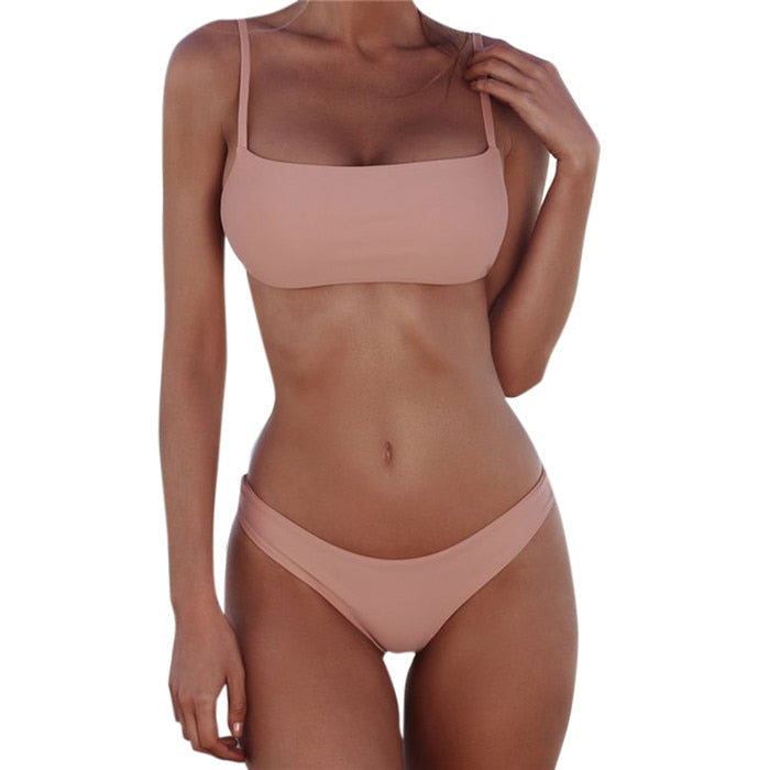 New Sexy Push Up Unpadded Brazilian Bikini Set Women Vintage Swimwear Swimsuit Beach Suit Biquini bathing suits