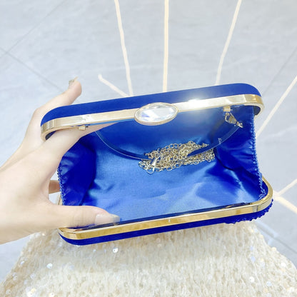 New New clutch bag, high-end diamond-encrusted velvet bread bag, celebrity with cheongsam, one-shoulder messenger dinner bag, women