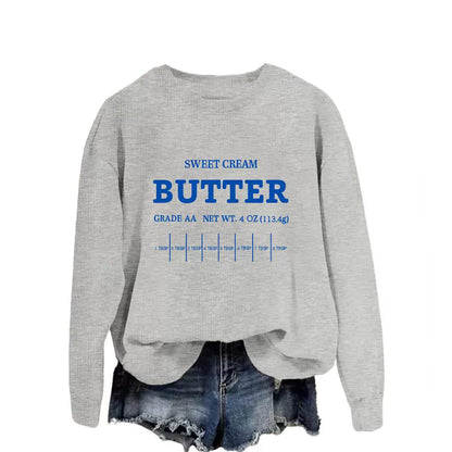 lovwvol sweatshirt Sweet Cream Butter New Fashion Trendy Sweater Women's plus Size Top