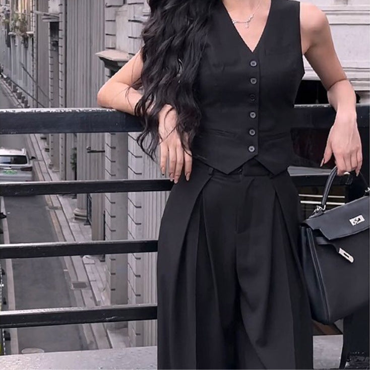 lovwvol retail worker dress to impress Black Chanel Style Suit Vest Women's Summer Thin High-End Fashionable Vest Sleeveless Top