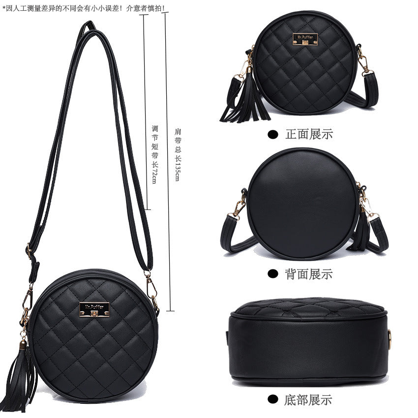 LUTAOTIE 2025 Guangzhou women's bag manufacturers wholesale diamond small round bag mini Korean version women's bag New mobile phone messenger small bag bags