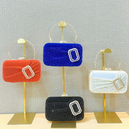 New New clutch bag, high-end diamond-encrusted velvet bread bag, celebrity with cheongsam, one-shoulder messenger dinner bag, women