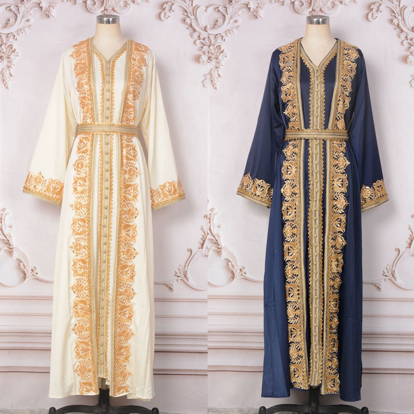 Muslim dress Middle East New Popular trade women's fashion beaded robe two-piece new party evening dress