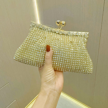 Luxury Rhinestone Dinner Bag Sparkling Celebrity Handbag Bridal Wedding Bag with Dress Bag Diamond Banquet Handbag