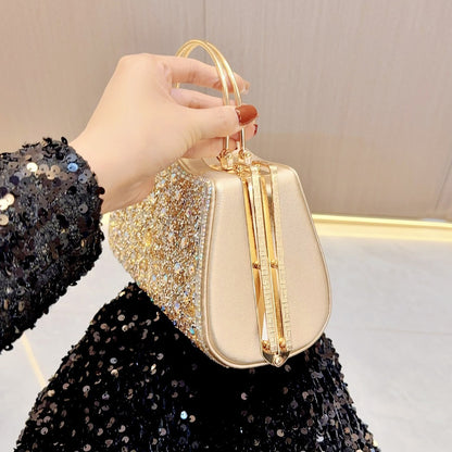 New New 2025 retro diamond-encrusted handbag hand bag fashion banquet bag dinner bag shoulder bag oblique span bag