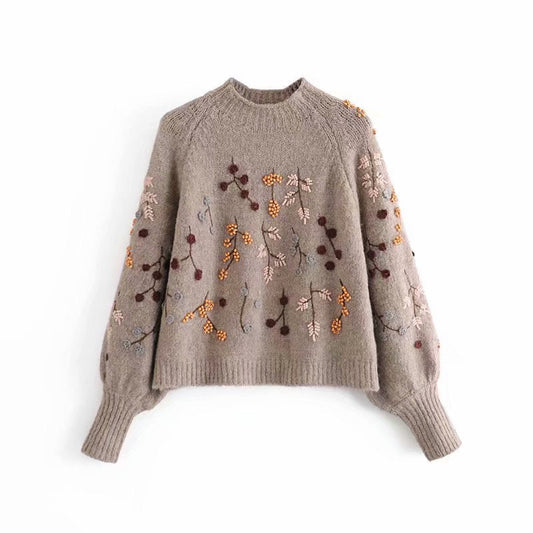 lovwvol teacher outfits Style Autumn Women's Clothing New Beaded Inlaid Knitwear Sweater 4707