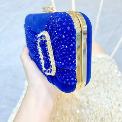 New New clutch bag, high-end diamond-encrusted velvet bread bag, celebrity with cheongsam, one-shoulder messenger dinner bag, women