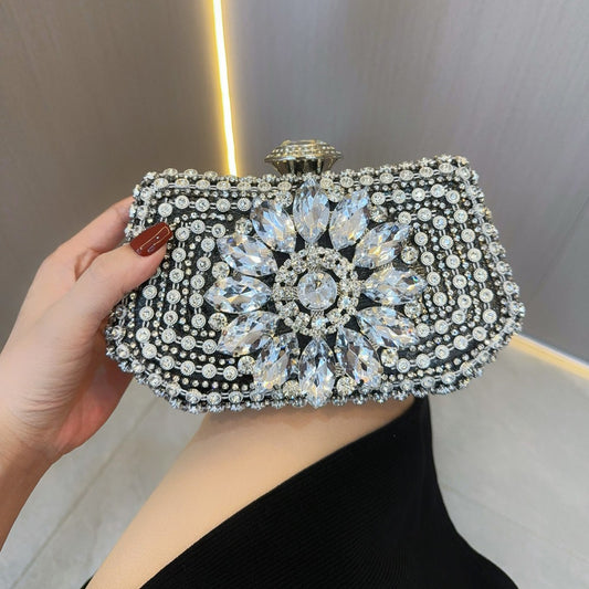 New banquet bag woman full diamond clutch bag rhinestone clutch bag cheongsam dinner bag dress bag celebrity handbag woman