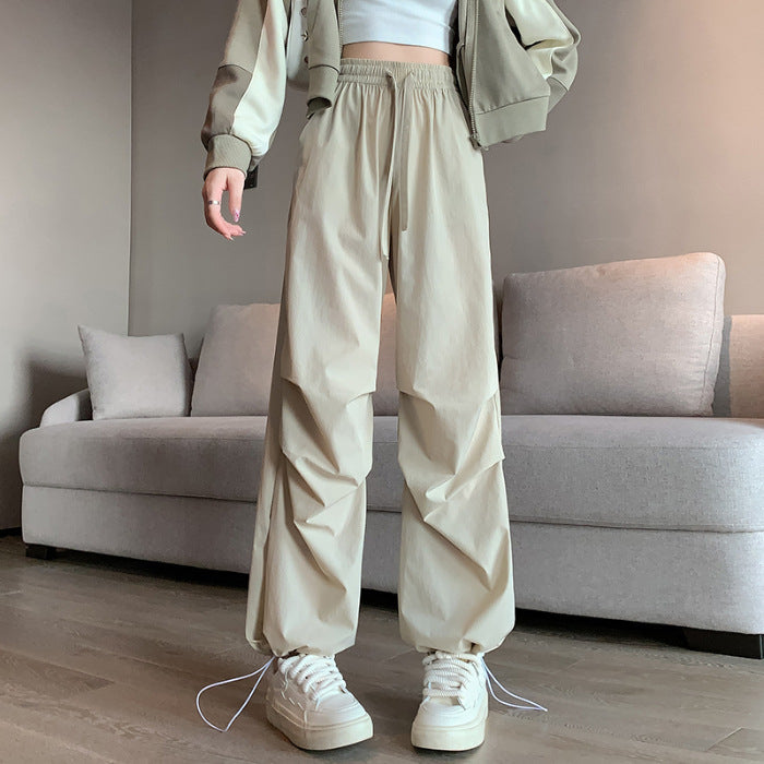 lovwvol going out outfits American Wide-Leg Overalls Women's Autumn New High Waist Loose Slimming Parachute Pants Casual Quick-Drying Sports Pants Fashion