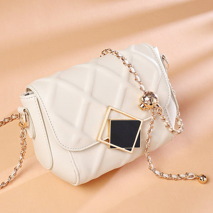 2025 Chain bag  summer new women's bag trendy fashion diamond bag  single shoulder small fragrant wind oblique span bag ins