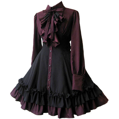 lovwvol main character dress to impress Medieval Gothic Bow Dress Performance Clothing Renaissance Steampunk Women Skirt