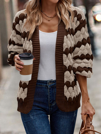 lovwvol sambas outfits New Autumn and Winter Women's Clothing Contrast Color Knitted Women's Cardigan Sweater