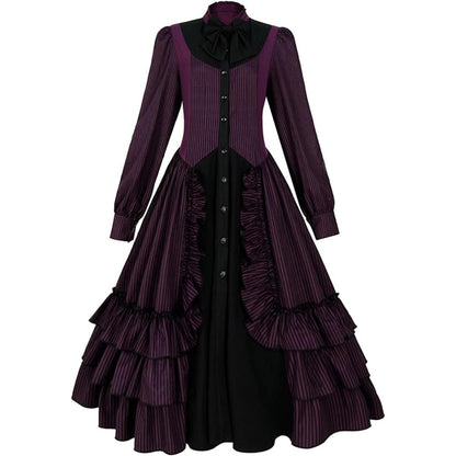 lovwvol main character dress to impress Medieval Gothic Bow Dress Performance Clothing Renaissance Steampunk Women Skirt