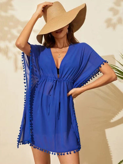 New Popular trade 2025 women's clothing popular summer vacation beach sexy blouse bohemian dress