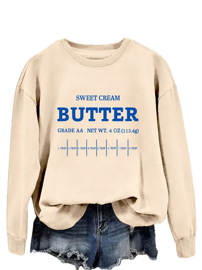 lovwvol sweatshirt Sweet Cream Butter New Fashion Trendy Sweater Women's plus Size Top