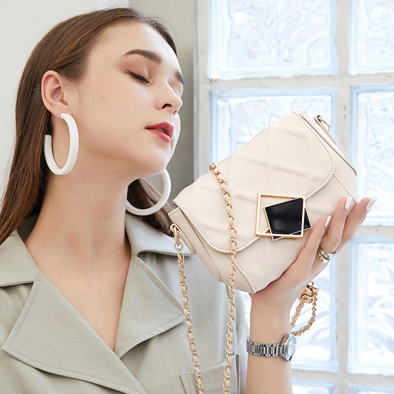 2025 Chain bag  summer new women's bag trendy fashion diamond bag  single shoulder small fragrant wind oblique span bag ins