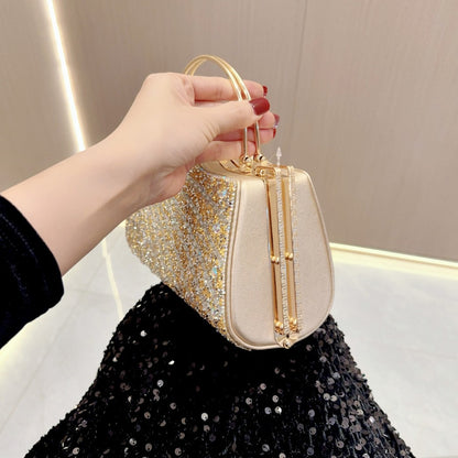 New New 2025 diamond-encrusted handbag simple fashion dress bag banquet bag dinner bag shoulder bag oblique span bag