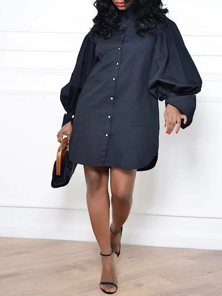 Ruched Puff Sleeve Mini Dress