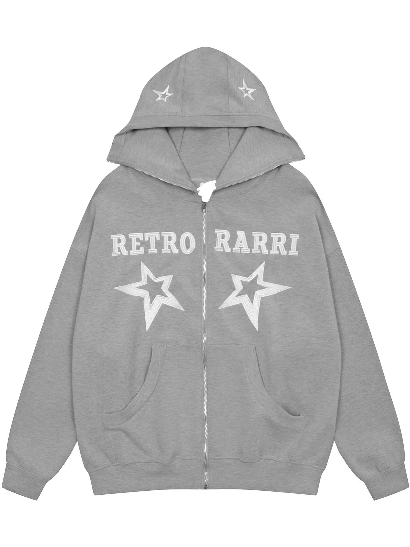 lovwvol dream clothes American Retro Street Star Embroidered Hooded Sweater for Men and Women New Loose Couple Hoodie Coat for Boys and Teenagers