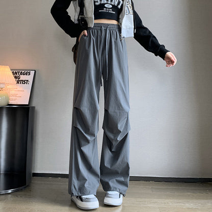 lovwvol going out outfits American Wide-Leg Overalls Women's Autumn New High Waist Loose Slimming Parachute Pants Casual Quick-Drying Sports Pants Fashion