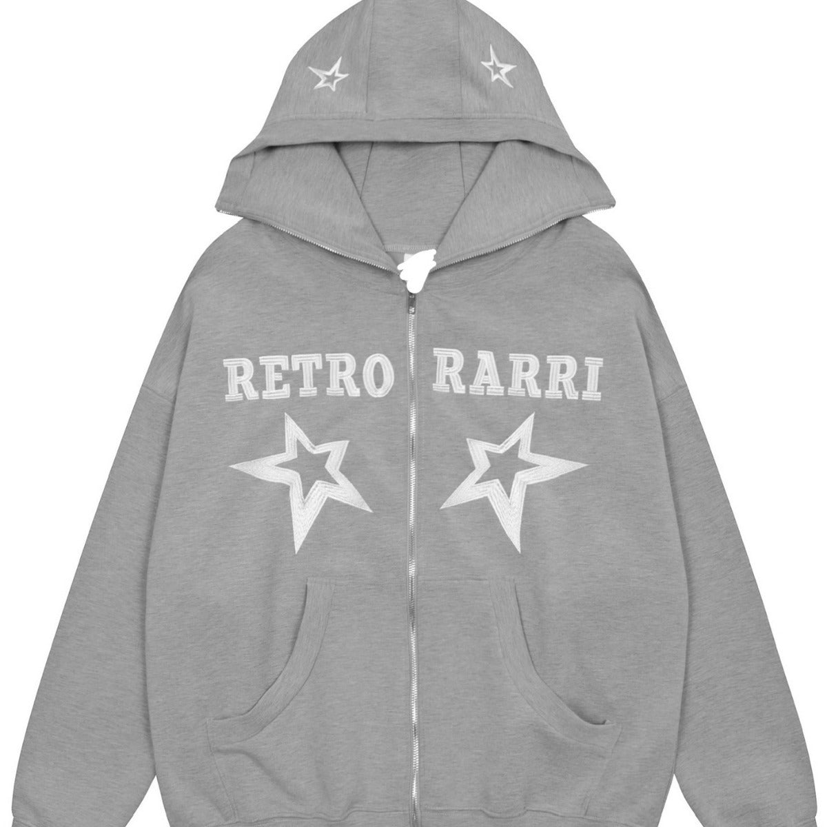 lovwvol dream clothes American Retro Street Star Embroidered Hooded Sweater for Men and Women New Loose Couple Hoodie Coat for Boys and Teenagers