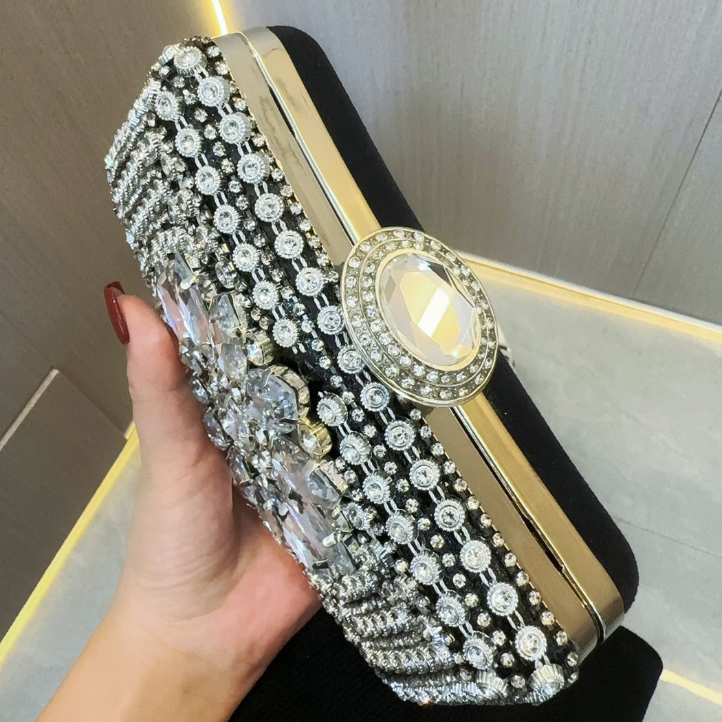 New banquet bag woman full diamond clutch bag rhinestone clutch bag cheongsam dinner bag dress bag celebrity handbag woman