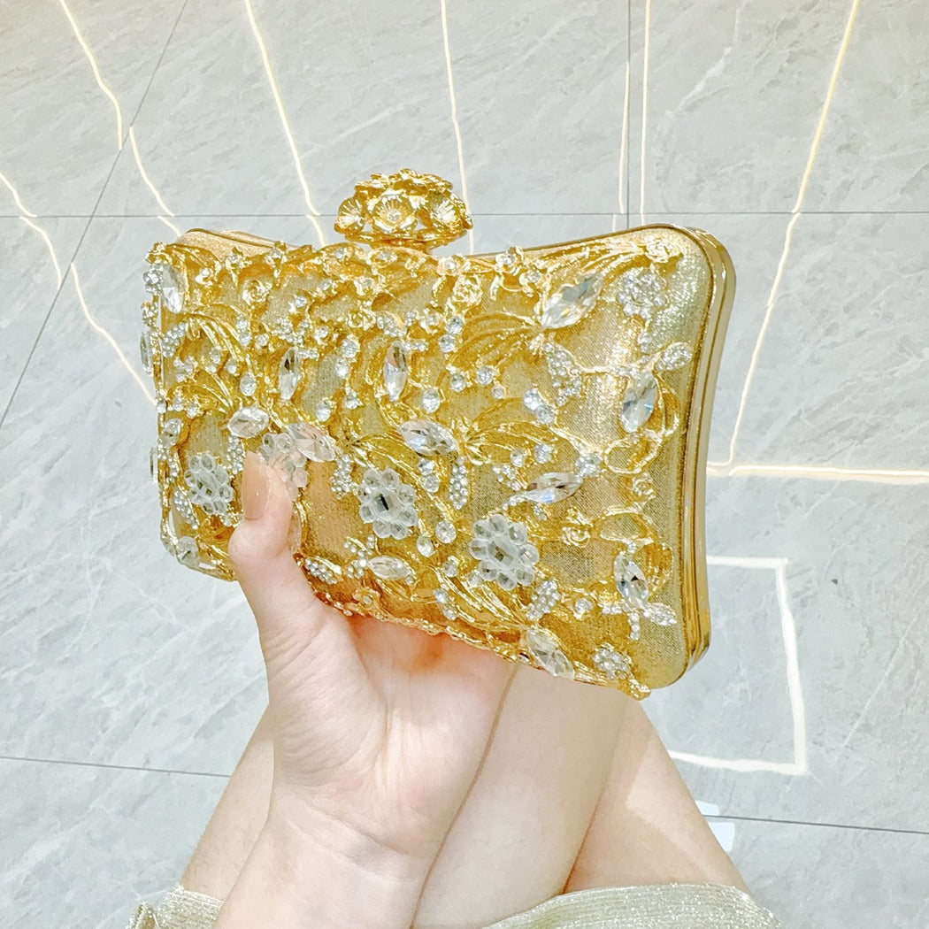 New New light luxury dinner bag clutch bag diamond-encrusted banquet clutch bag celebrity portable shoulder oblique span dress bag