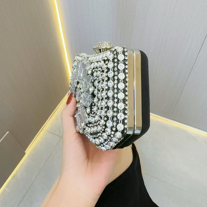 New banquet bag woman full diamond clutch bag rhinestone clutch bag cheongsam dinner bag dress bag celebrity handbag woman