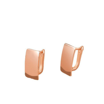 Elegant Gold Colors Geometric Rectangular Glossy Earrings Exquisite Fashion Party Wedding Dangle Earrings for Women