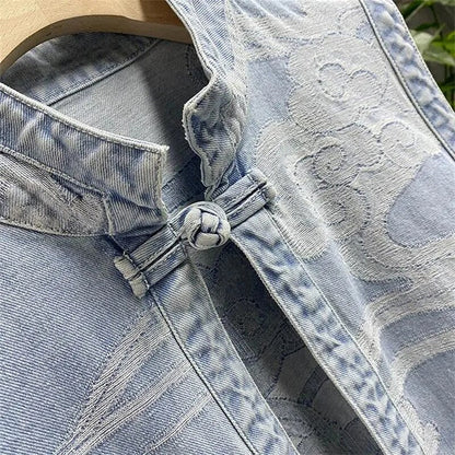 Fashion Denim Vest Women's Net Infrared Wear Loose Summer Thin Section Outer Wear Vest Vest Jacket tTrendy