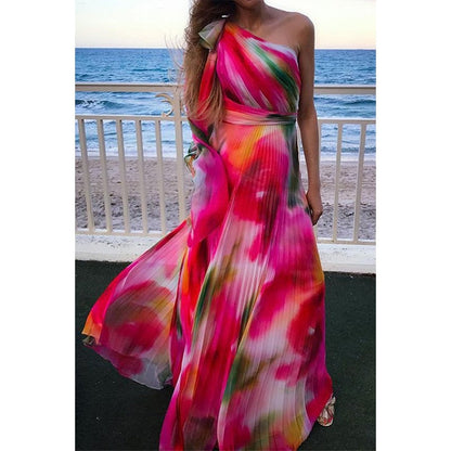 lovwvol Long Dress Women Y2k Party Dresses High Waist Tie Dye Print Elegant Prom Dress Sexy Work Maxi Beach Vacation Vestidos