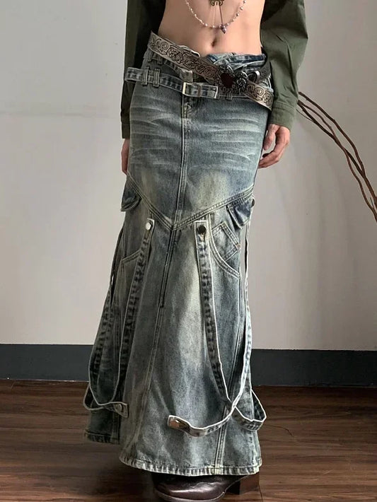 Trumpet Skirt for Women Denim Skirt Girl Long Skirts for Women Slim Fit  Spanking New Denim Skirt