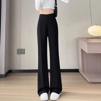 Clothing Solid Womens Tailoring Pants Work Trousers for Women Sexy Skinny Slim Office Wide Leg Leggings Elastic Waist Long G 90s