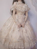 lovwvol Retro Lolita Jsk Dress Japanese Women Sweet Lace Floral Embroidery Princess Wedding Dresses Girls Cute Party Vestidos
