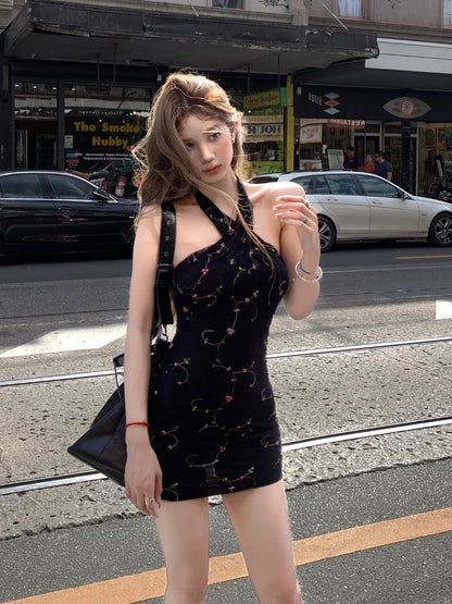 lovwvol Summer Women 2000s Y2k Clothing Casual Bodycon Sexy Dress  Vintage Elegant Mini Dress Even Party Korean Fashion Chic Sleeveless