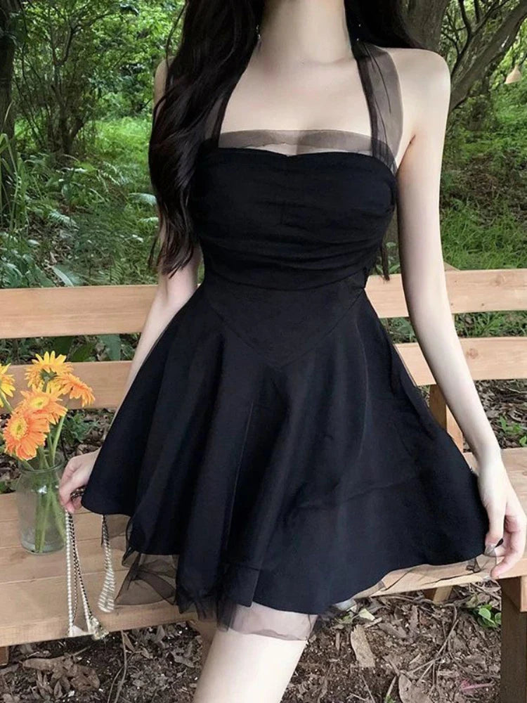 lovwvol Summer Sexy Pure Color Backless Mini Dress Women Casual Strapless Y2k Short Party Dress One Piece Dress Korean Fashion