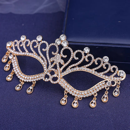 Bridal Masuqerade Masque Rhinestone Eye Mask Masque Cover for Men Women Girls Dance Cosplay Party Shiny Crystal Face Accessories